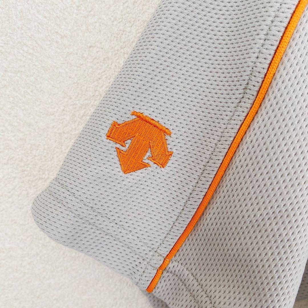 デサント　シャツ　ファイテンコラボ　ハイネック　ハーフジップ　グレー　L 半袖