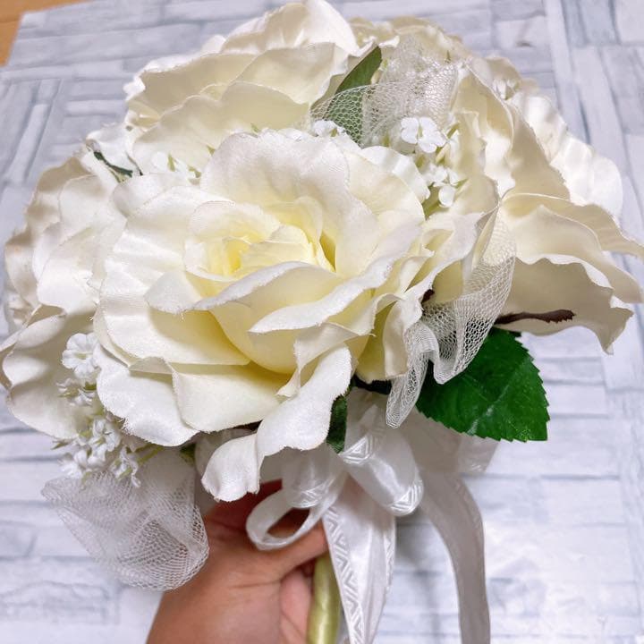 造花　ブーケandブートニアandヘアアクセサリーセット