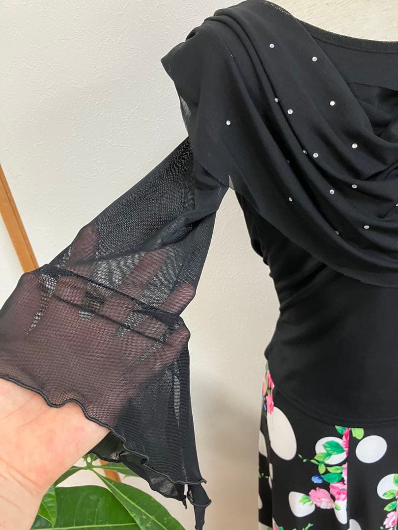 社交ダンストップス　社交ダンススカート レッスンウェア美品M 社交ダンス練習着
