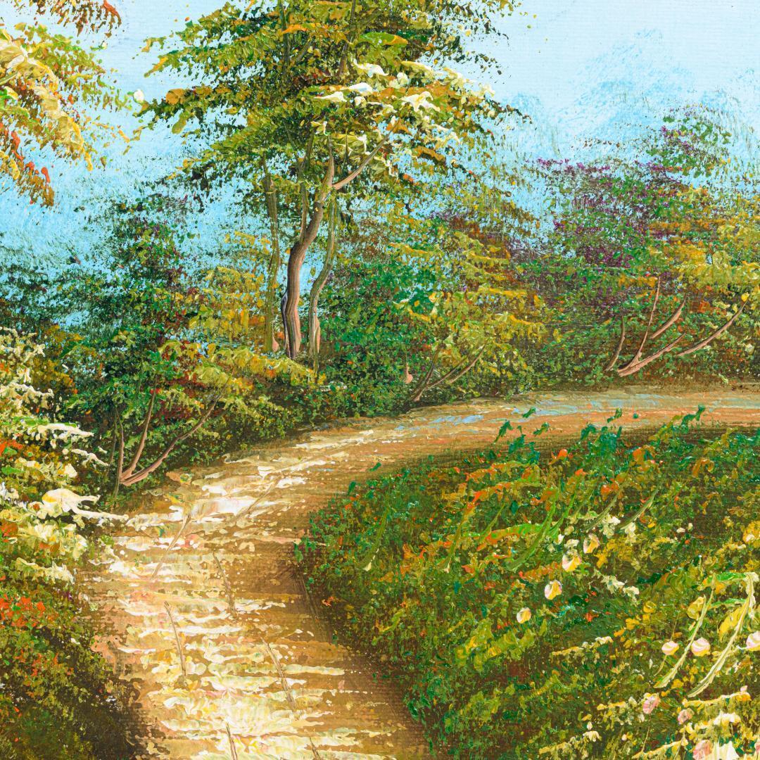 油絵　20号　バルビゾンの風景　豪華額縁付　肉筆　外寸約872mm×648mm