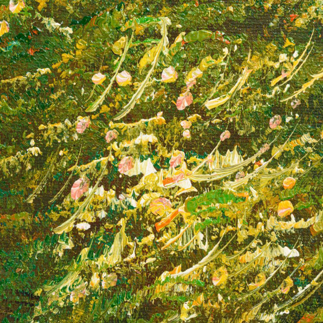 油絵　20号　バルビゾンの風景　豪華額縁付　肉筆　外寸約872mm×648mm