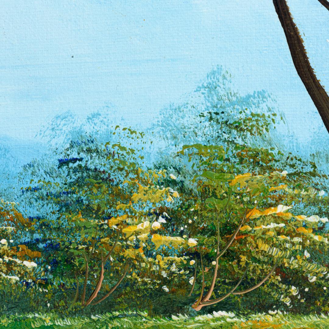 油絵　20号　バルビゾンの風景　豪華額縁付　肉筆　外寸約872mm×648mm