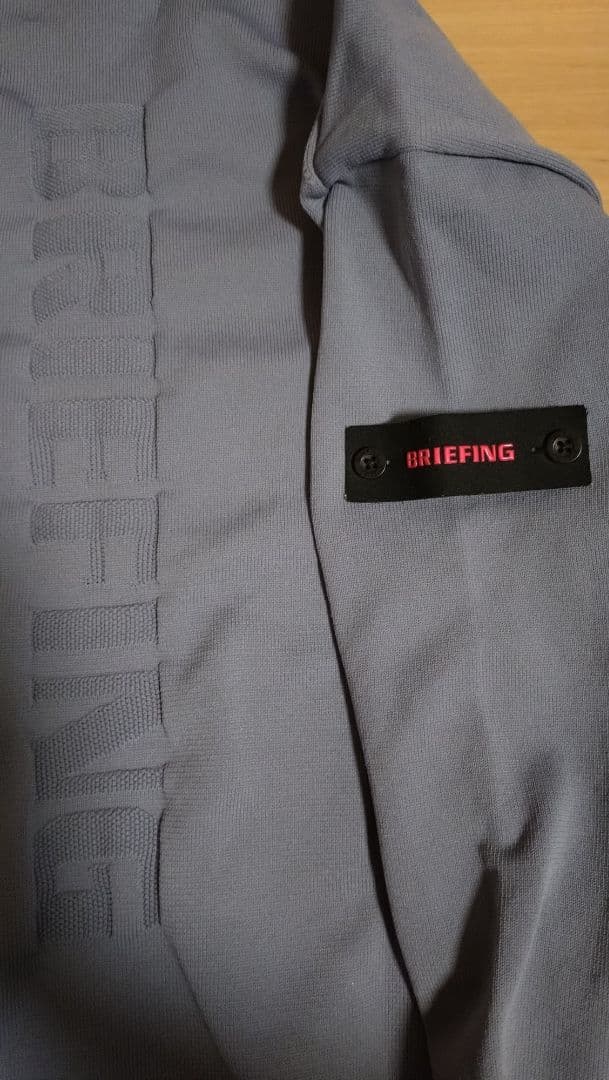 美品■BRIEFING ニット CREW NECK KNIT/L/グレー