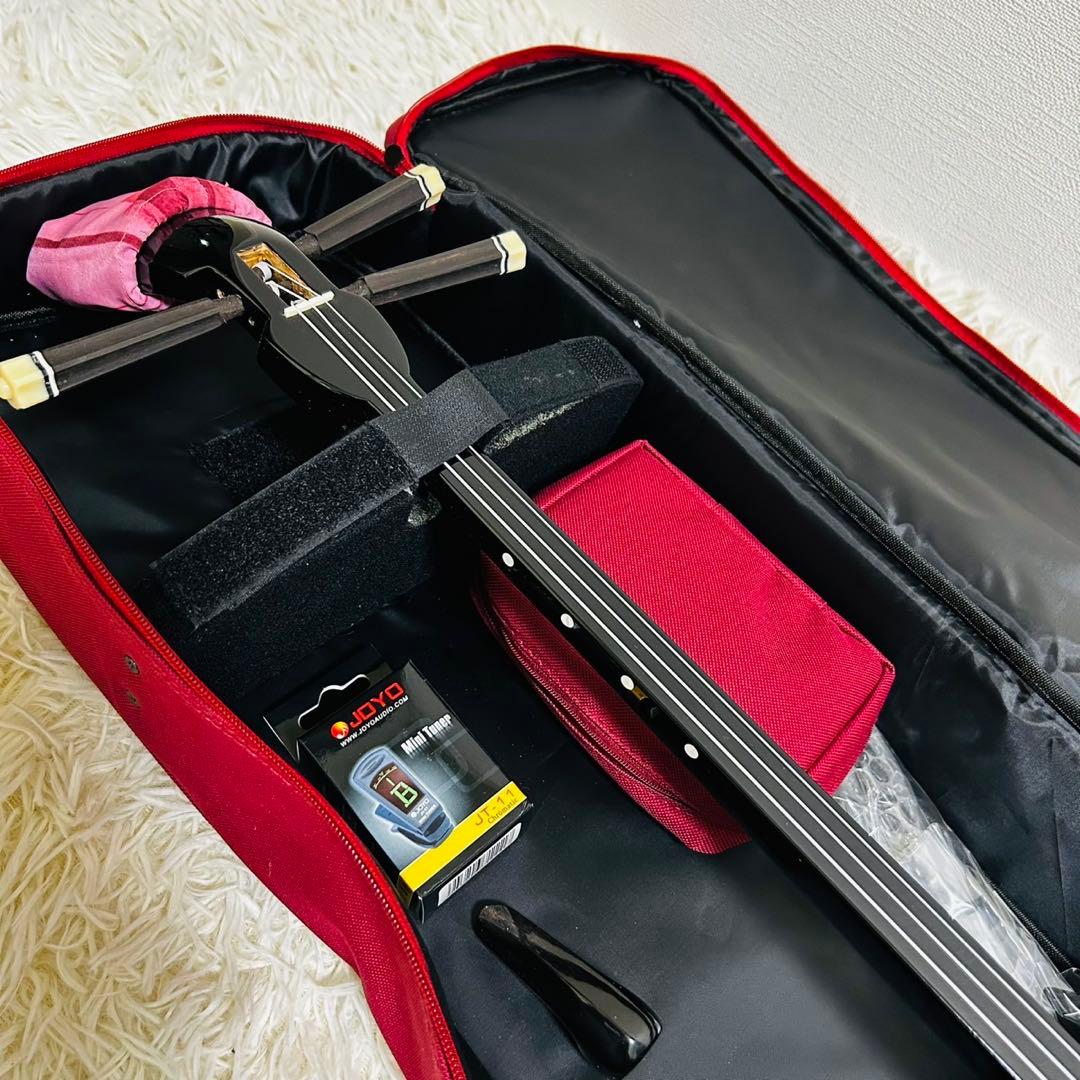 ★極美品★ 沖縄三線 蛇柄　人工革　三味線 胴巻き 和楽器 ミニチューナー付き