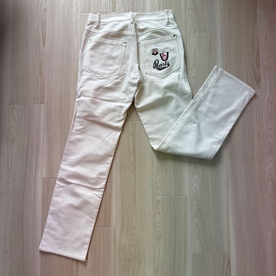 美品　裏起毛　パーリーゲイツ　パンツ　4 白　ホワイト　防寒　秋冬　M〜L相当
