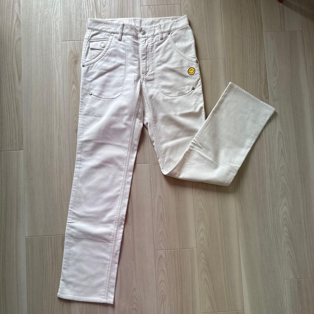 美品　裏起毛　パーリーゲイツ　パンツ　4 白　ホワイト　防寒　秋冬　M〜L相当