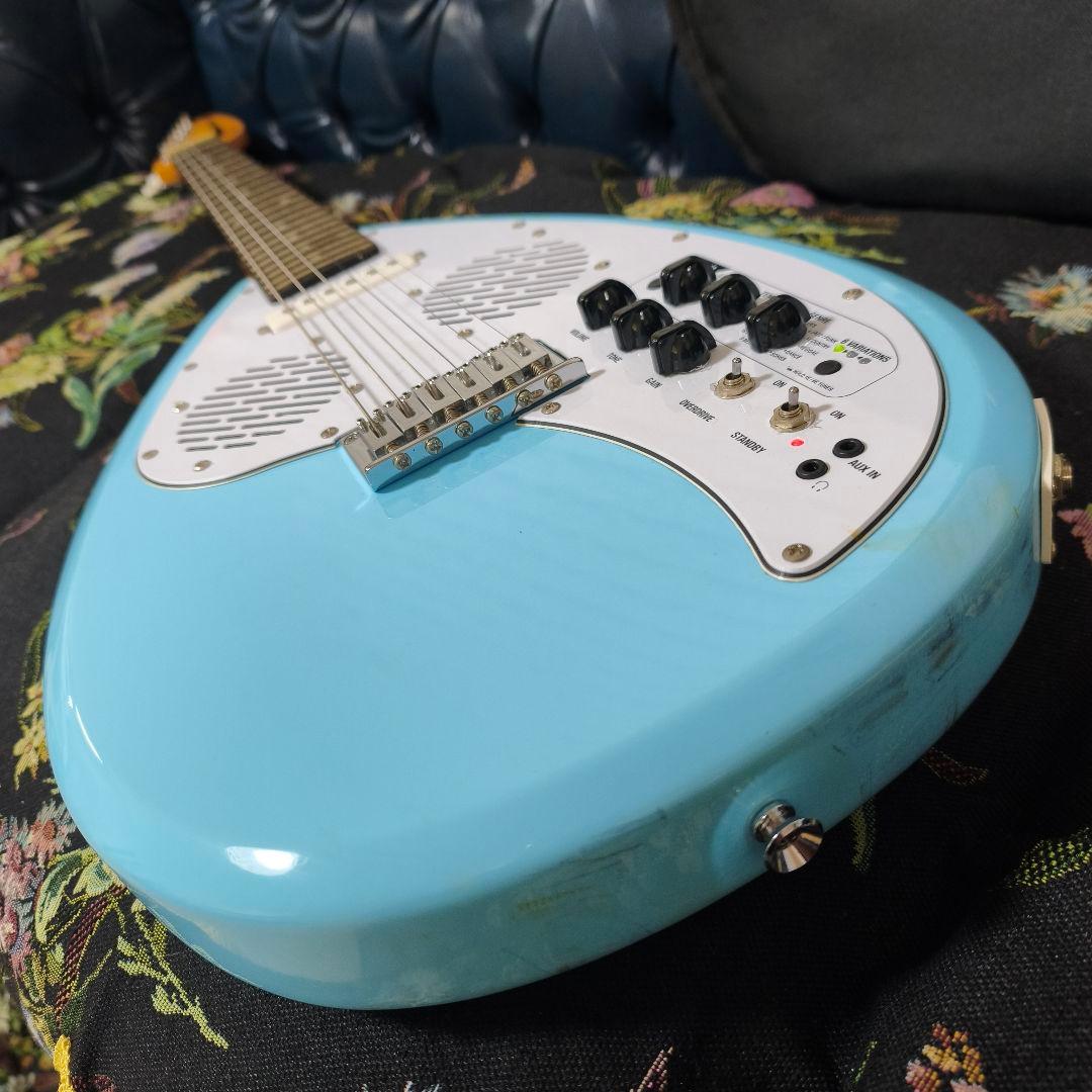 VOX APACHE-1 アンプ内蔵ミニエレキギター 水色 トラベルギター