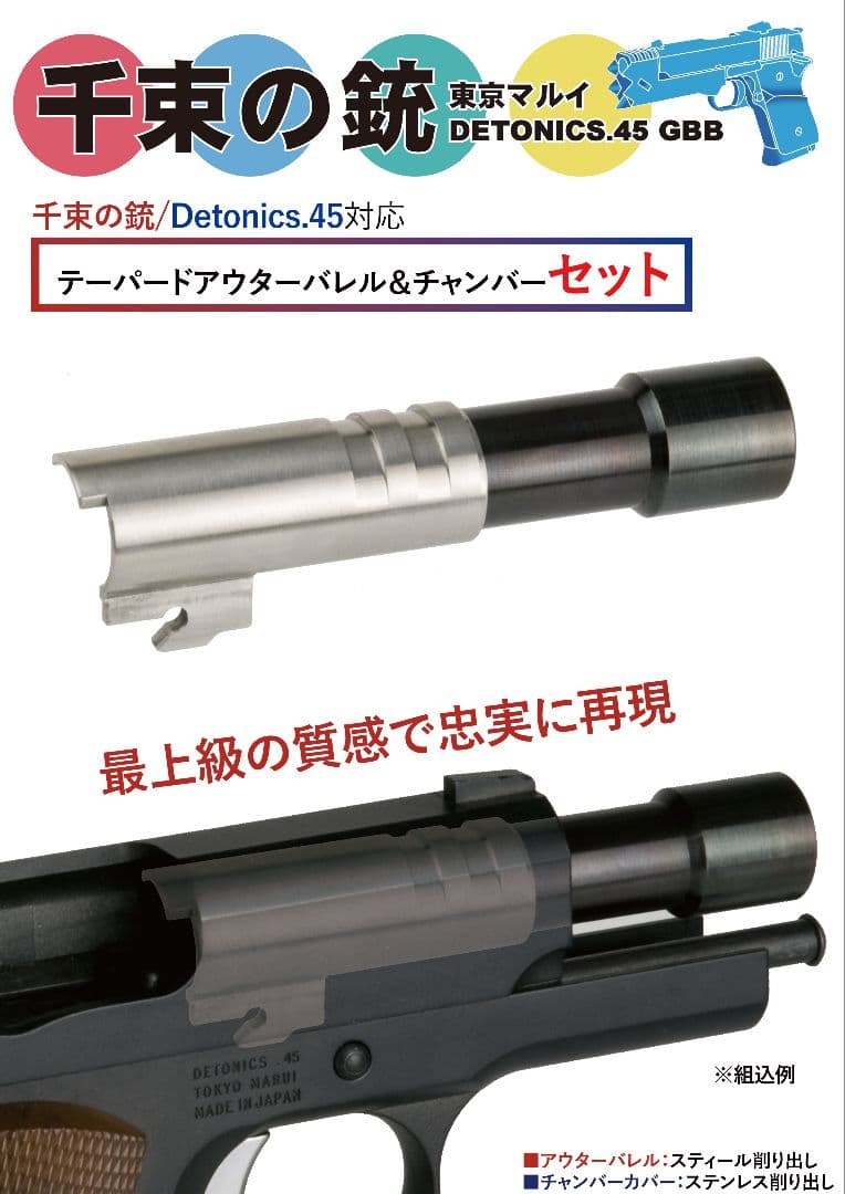 東京マルイ 千束の銃 ちさとの銃 デトニクス テーパードスティールアウターバレル