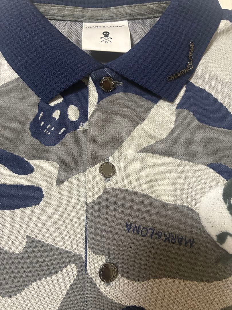 【美品】MARK&LONA カモフラージュ スカルポロシャツ
