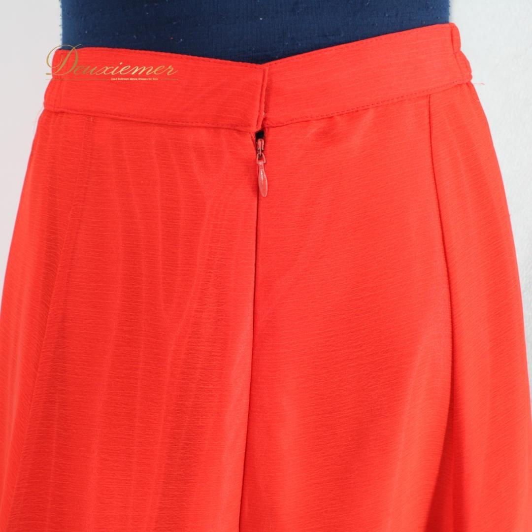 【美品 社交ダンス衣装】レッド create-sun スカート 赤 ブラック 黒