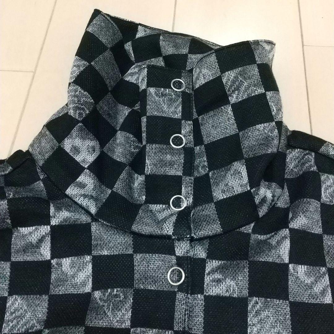 新品未使用♪チェック柄長袖シャツ◆Black & White
