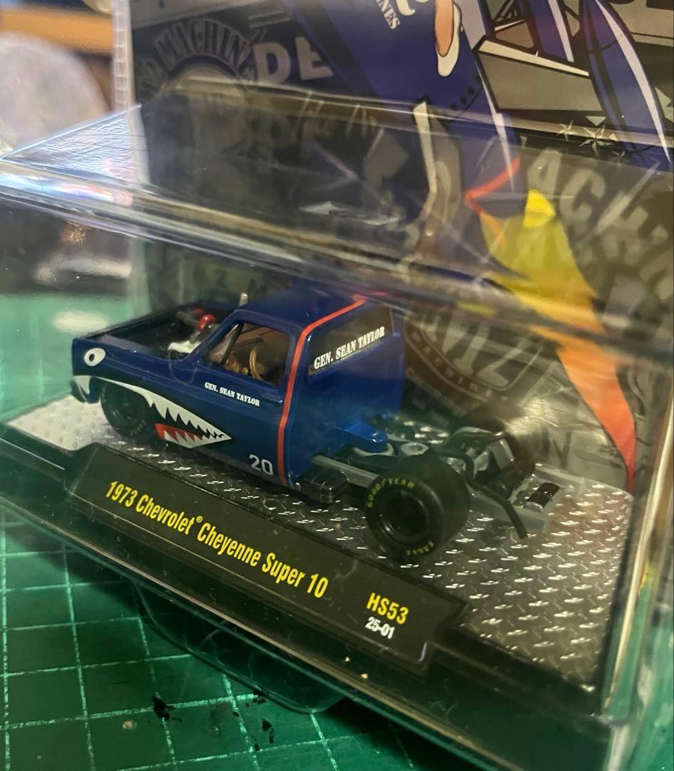 M2 1/64 ミニカー シボレー スーパー10 改造 シャークトラックブルー