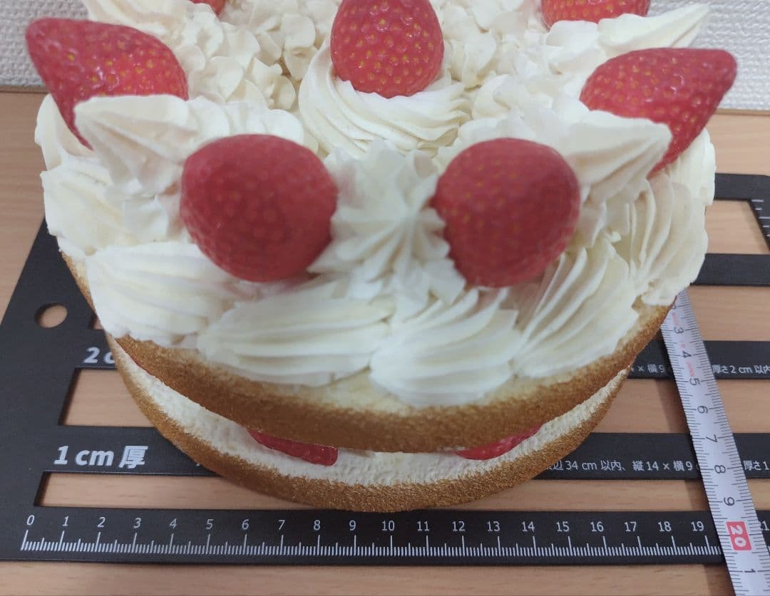 食品サンプル フェイクケーキ 不二家 オリジナルショートケーキ （L） 19cm