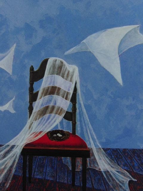 永井金四郎、【帰巣】、希少な大判額装用画集より、美品、日本人画家