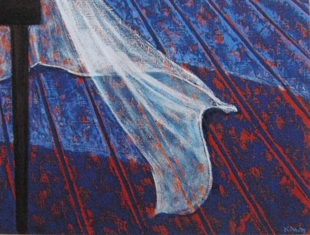 永井金四郎、【帰巣】、希少な大判額装用画集より、美品、日本人画家