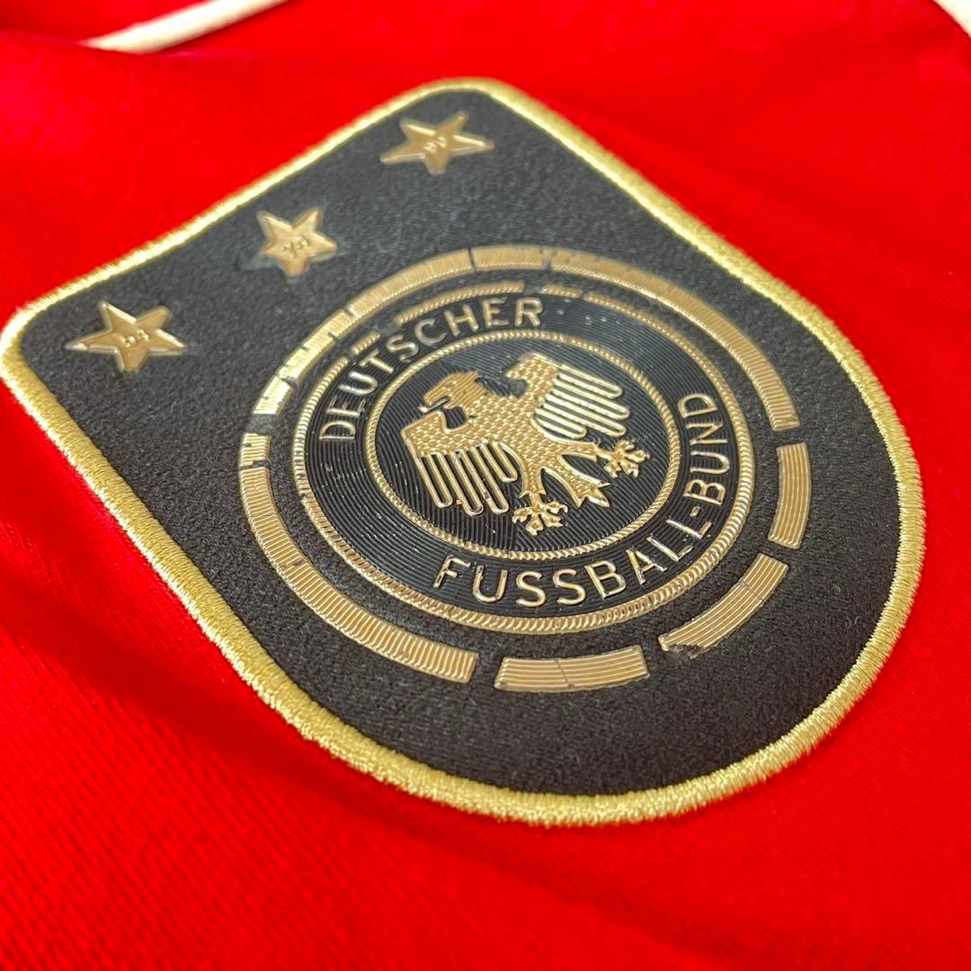 adidas ドイツ代表 サッカーTシャツMレッド×ブラック ゴールドロゴ 半袖