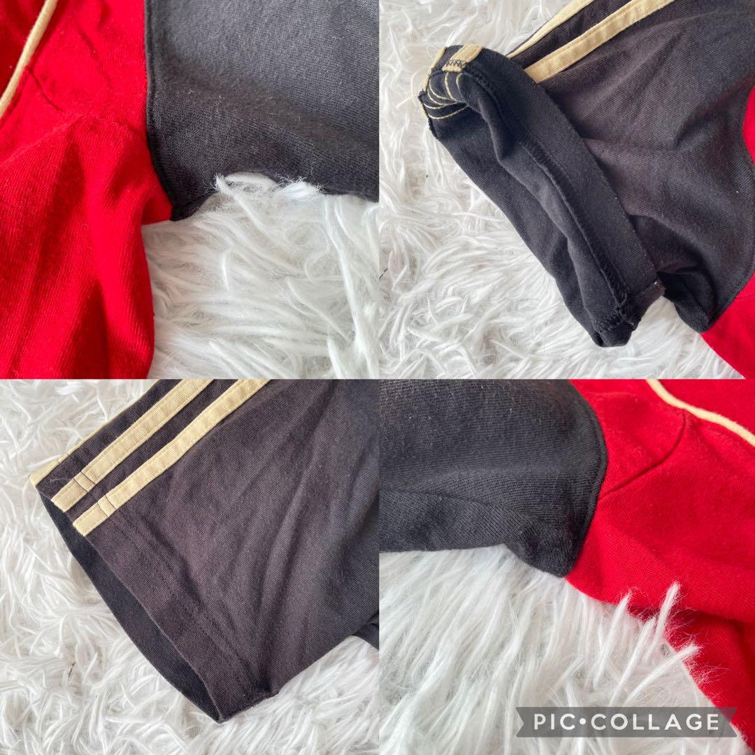 adidas ドイツ代表 サッカーTシャツMレッド×ブラック ゴールドロゴ 半袖