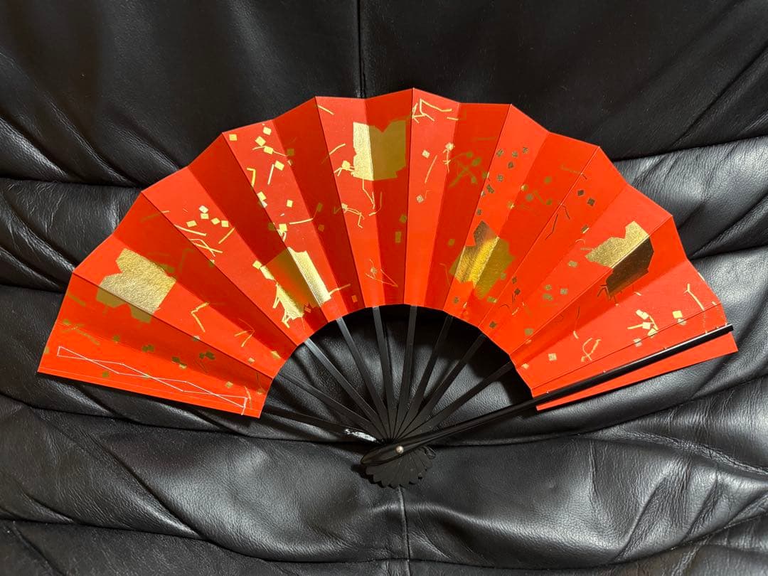 扇子　29cm 4本組　金色紙小石ノギ　扇子　舞踊　大衆演劇　着物　和装　小物