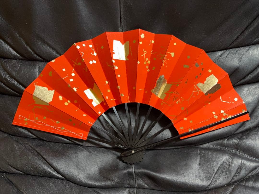 扇子　29cm 4本組　金色紙小石ノギ　扇子　舞踊　大衆演劇　着物　和装　小物