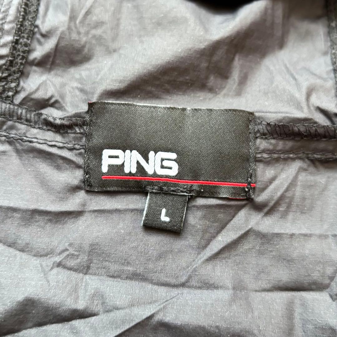PING ピンアパレル ナイロンジップフードジャケット 薄手 L ゴルフウェア