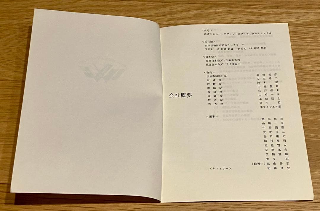 UWFインターナショナル　ロゴマーク清刷り　会社案内