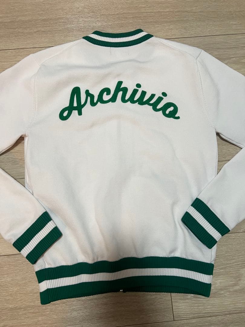 archivio アルチビオ ジップジャケット ブルゾン ホワイト×グリーン