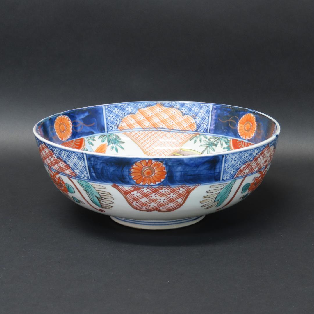 ⭕411 古伊万里 色絵錦手 三ツ鉢 菓子鉢 花鳥文 明治時代
