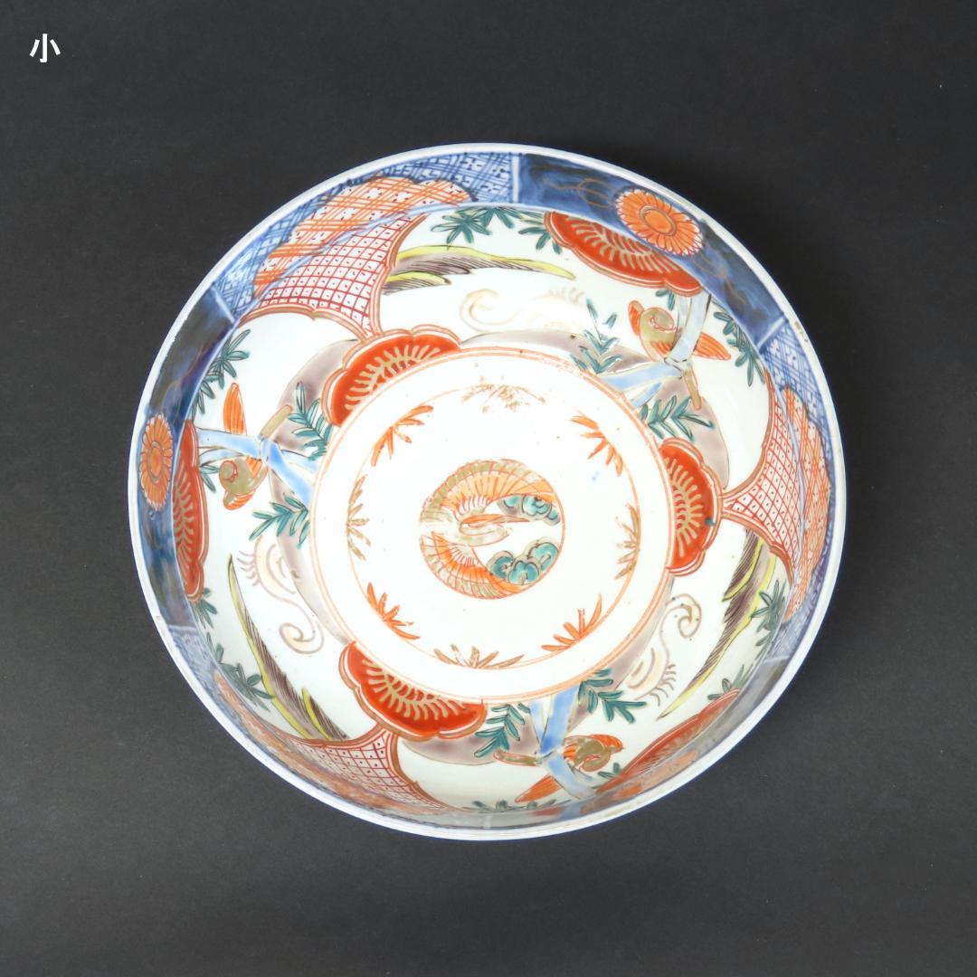 ⭕411 古伊万里 色絵錦手 三ツ鉢 菓子鉢 花鳥文 明治時代
