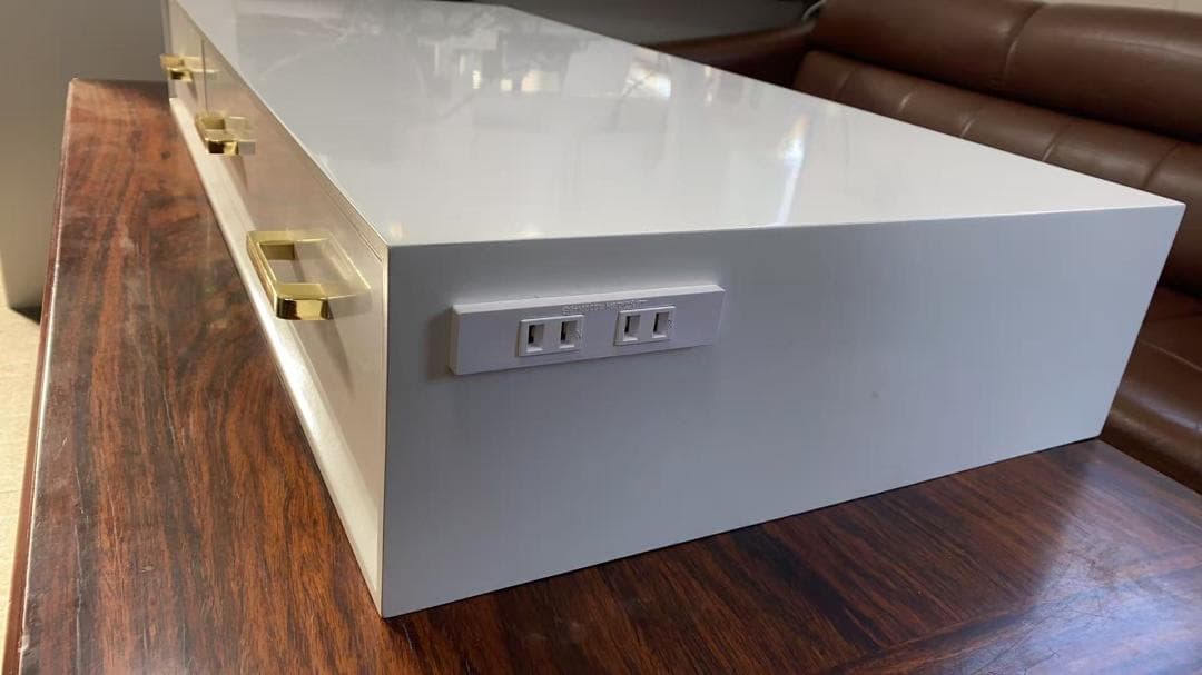 【3点セット】電源付きホワイト化粧台三色変化ミラー訳あり品206-100-04