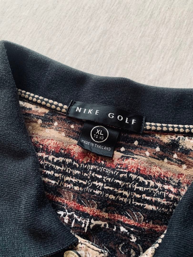 NIKE GOLF XL ストライプ柄ポロシャツ
