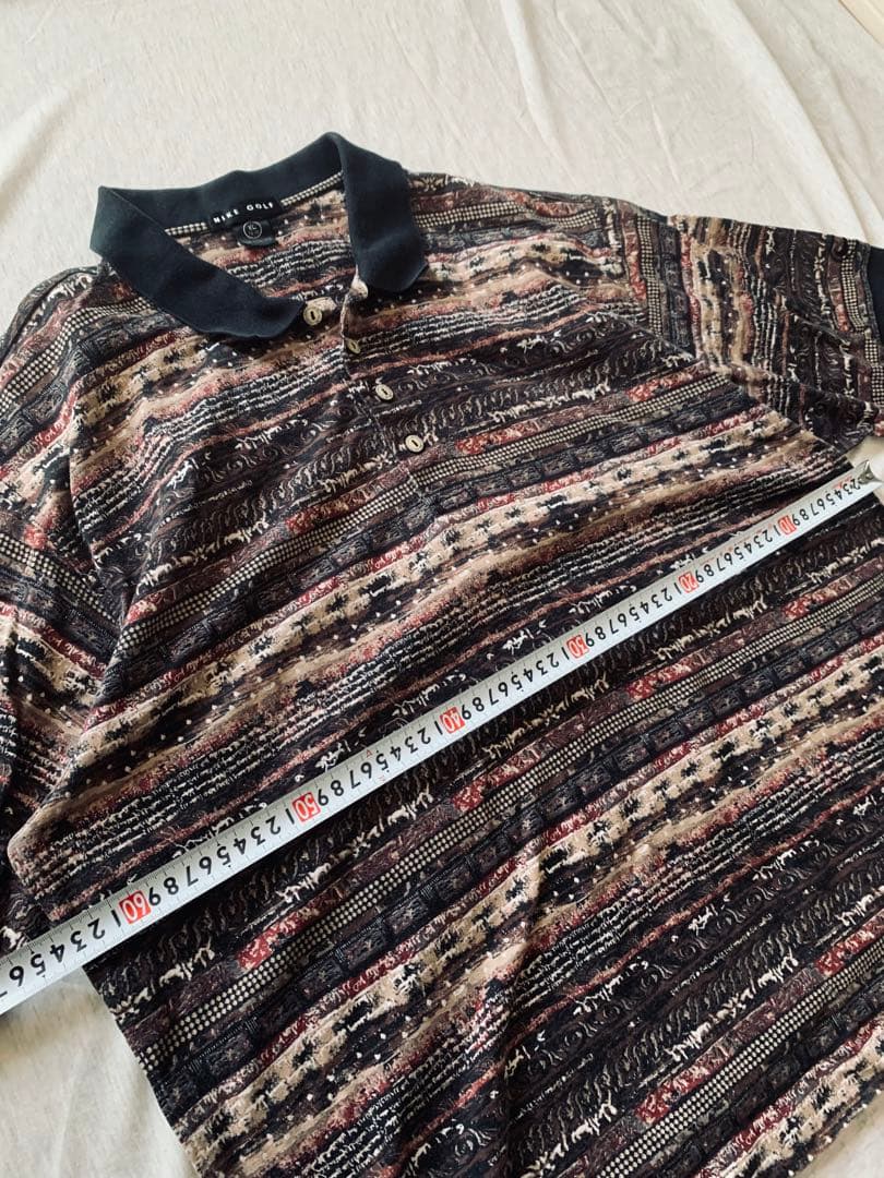 NIKE GOLF XL ストライプ柄ポロシャツ
