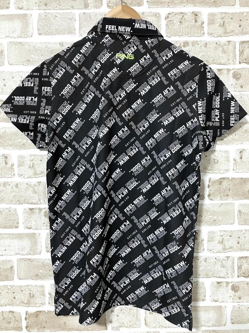 【早い者勝ち✨】新品 ピン ゴルフ レディース ポロシャツ M 総柄 ブラック系