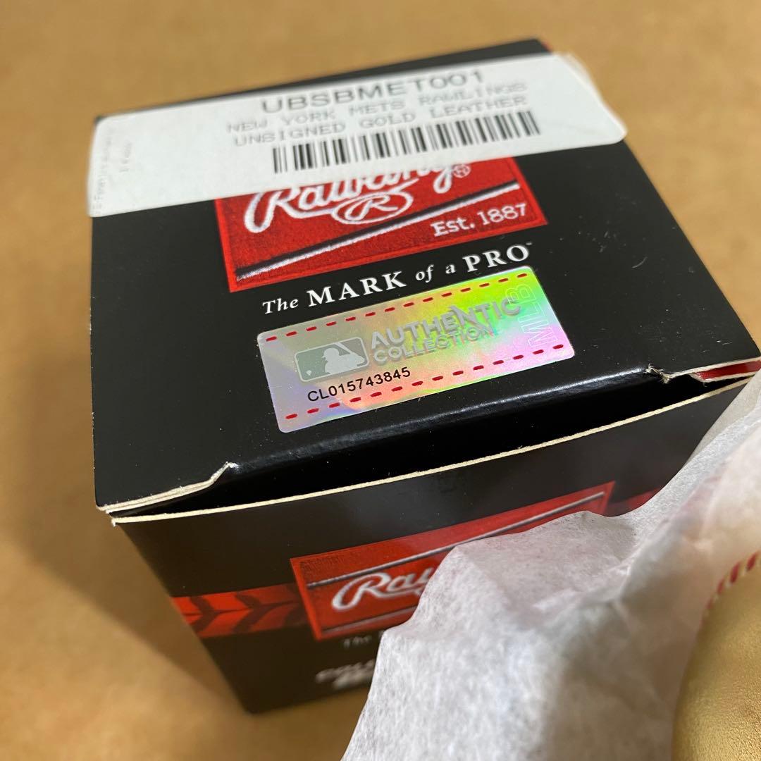 ニューヨークメッツ ゴールドレザー野球記念ボール Rawlingsローリングス