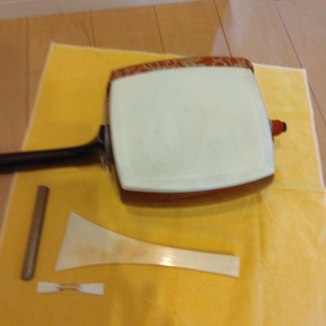 お稽古用　子供三味線　長唄細棹　皮破れなし、天神欠けなし　子供用天然素材バチ付き