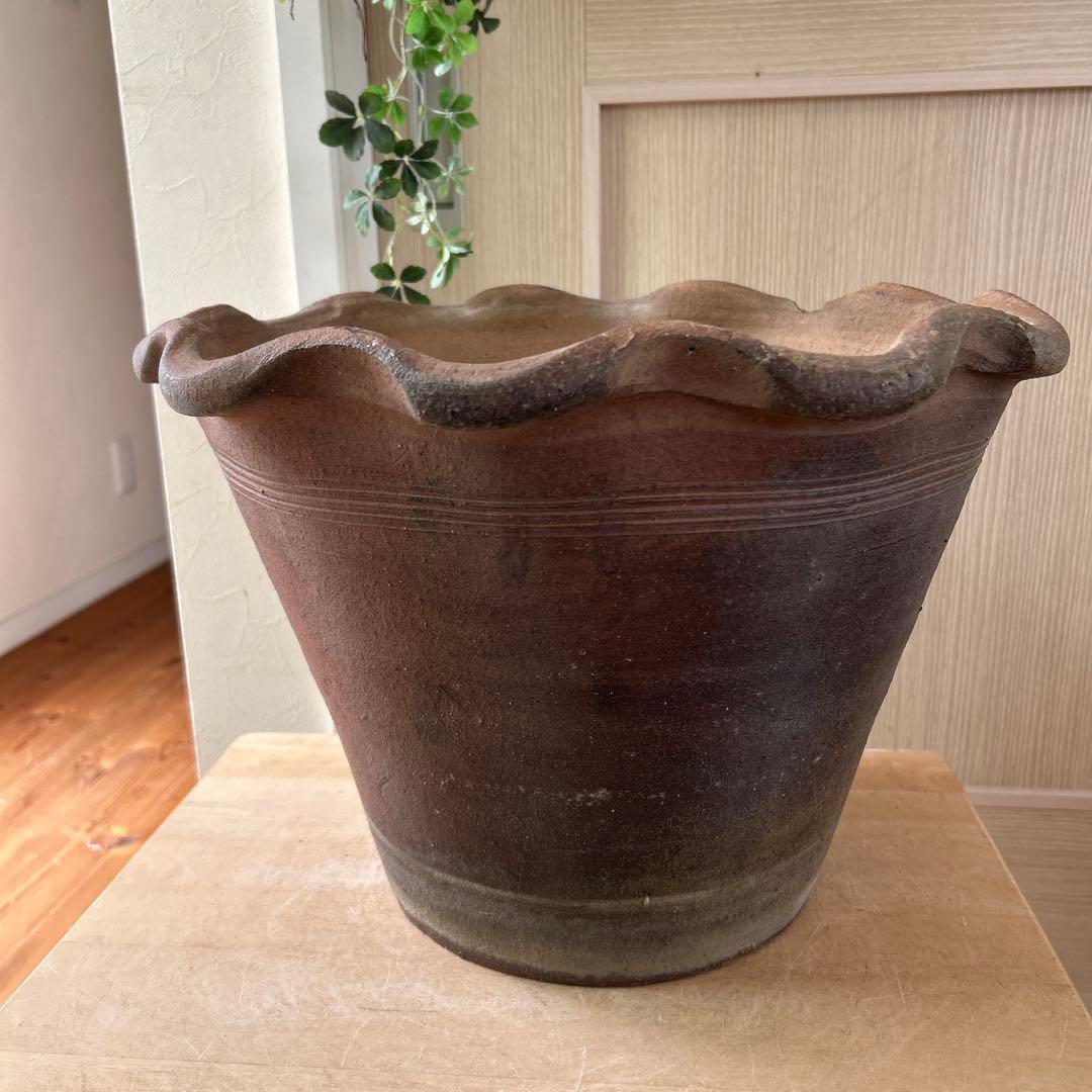 【大型深鉢】和モダン　テラコッタ鉢　植木鉢 陶器鉢 13号　古民家　全国送料無料