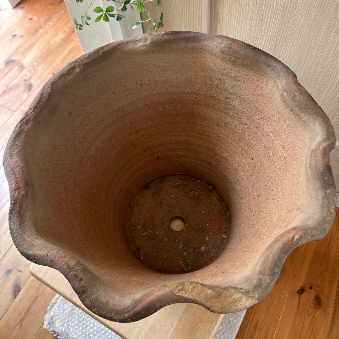 【大型深鉢】和モダン　テラコッタ鉢　植木鉢 陶器鉢 13号　古民家　全国送料無料