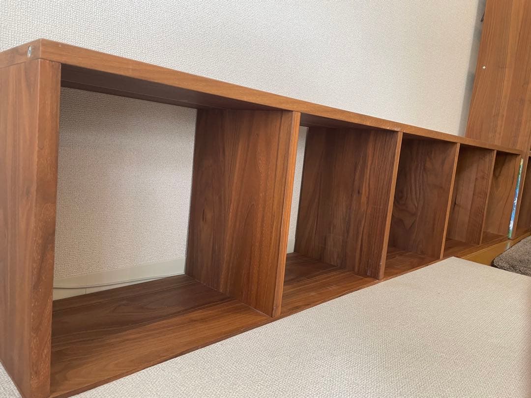 【送料込】無印良品 スタッキングシェルフ ５段 ウォールナット材