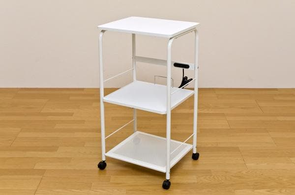 《新品・送料無料》コンセント付　レンジ台　WAL/WH