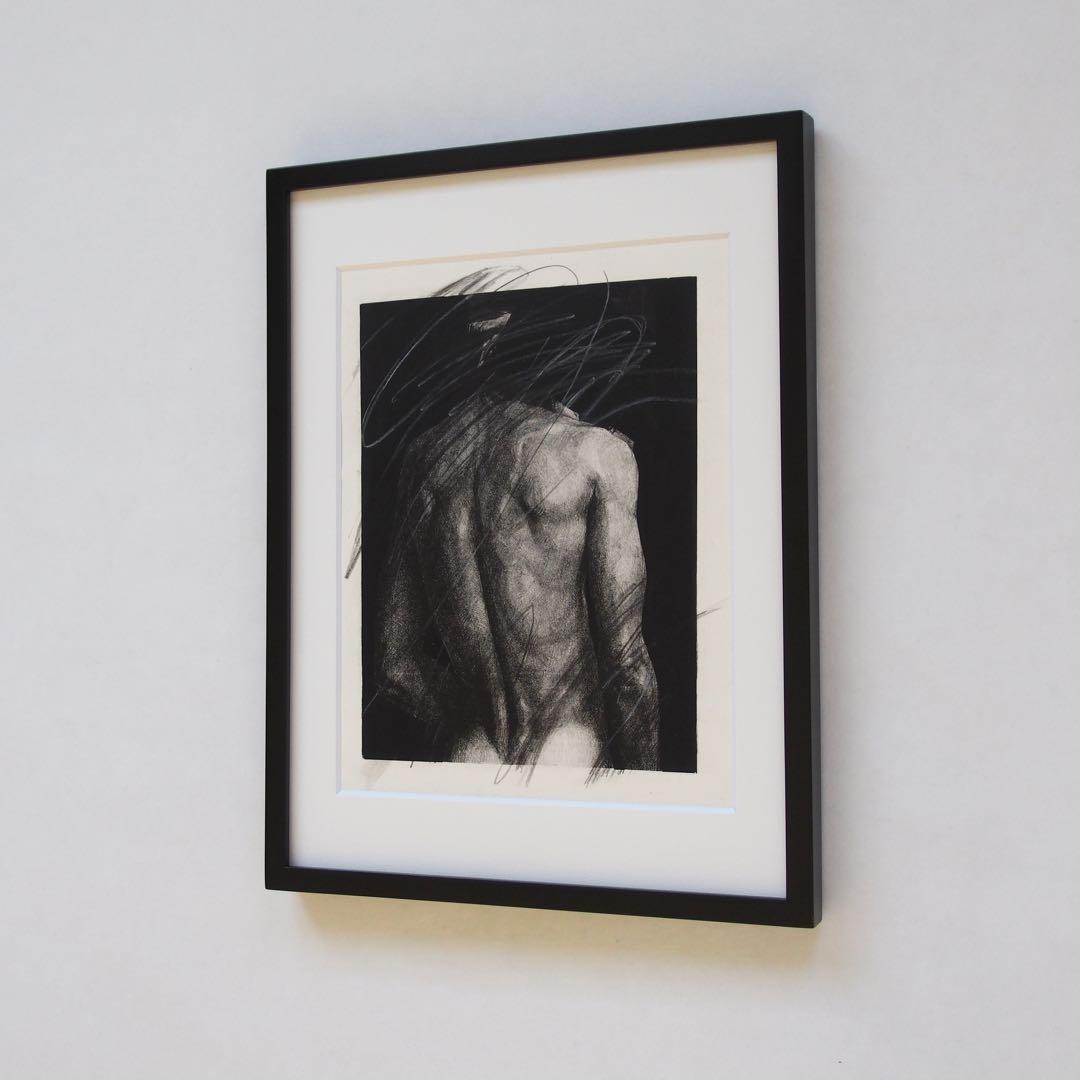 人物画 肉筆画 作品 額入り 現代アート 絵画 ミニマル インテリア デザイン