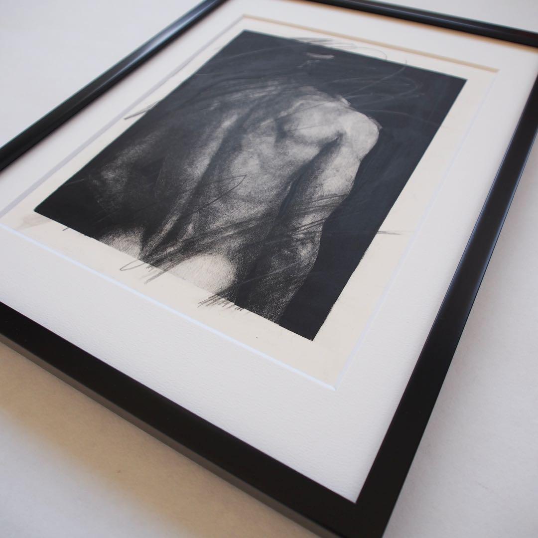 人物画 肉筆画 作品 額入り 現代アート 絵画 ミニマル インテリア デザイン