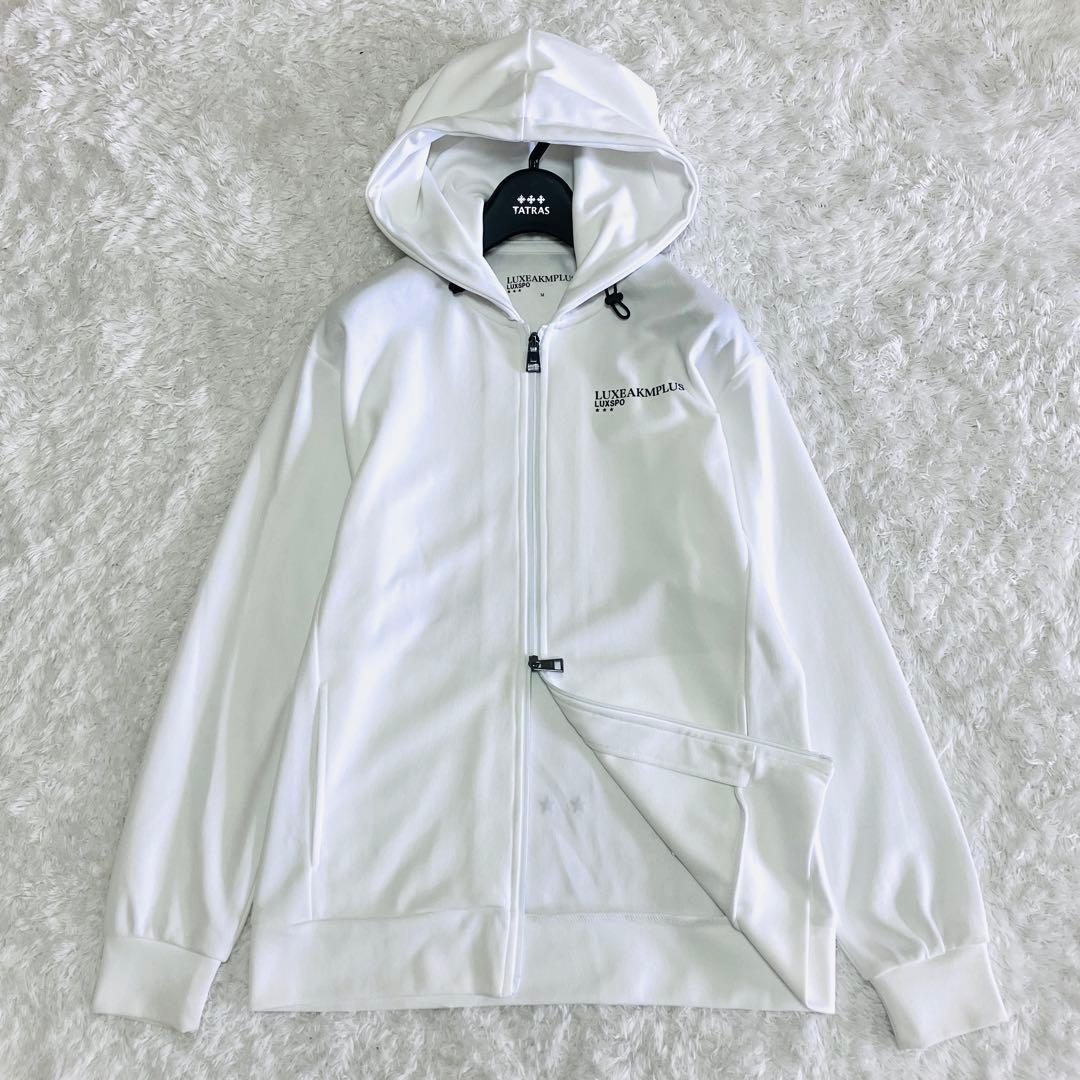 LUXEAKMPLUS パーカー ジップ フーディー ゴルフ M ホワイト