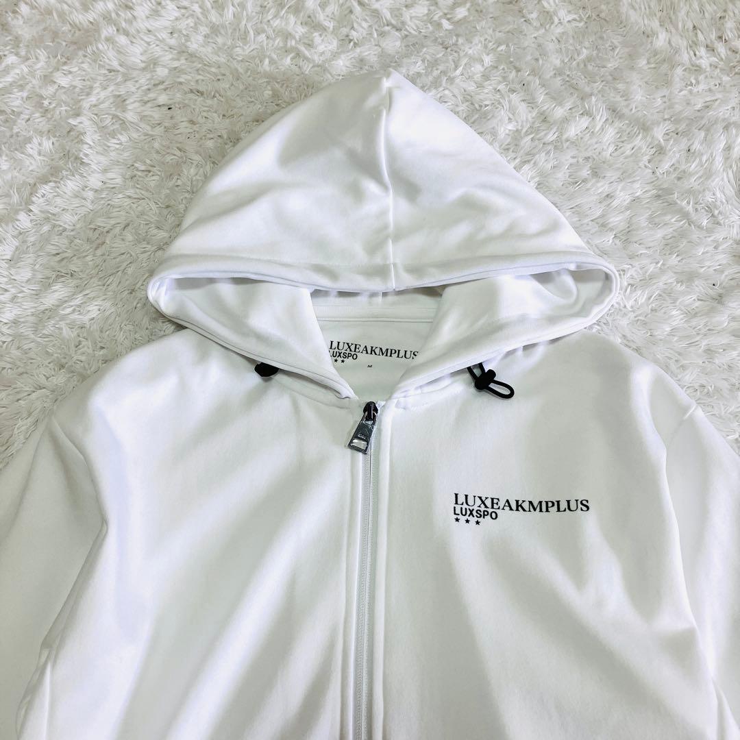 LUXEAKMPLUS パーカー ジップ フーディー ゴルフ M ホワイト