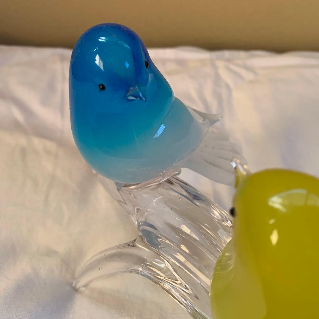 イタリア製　鳥　ガラス置物