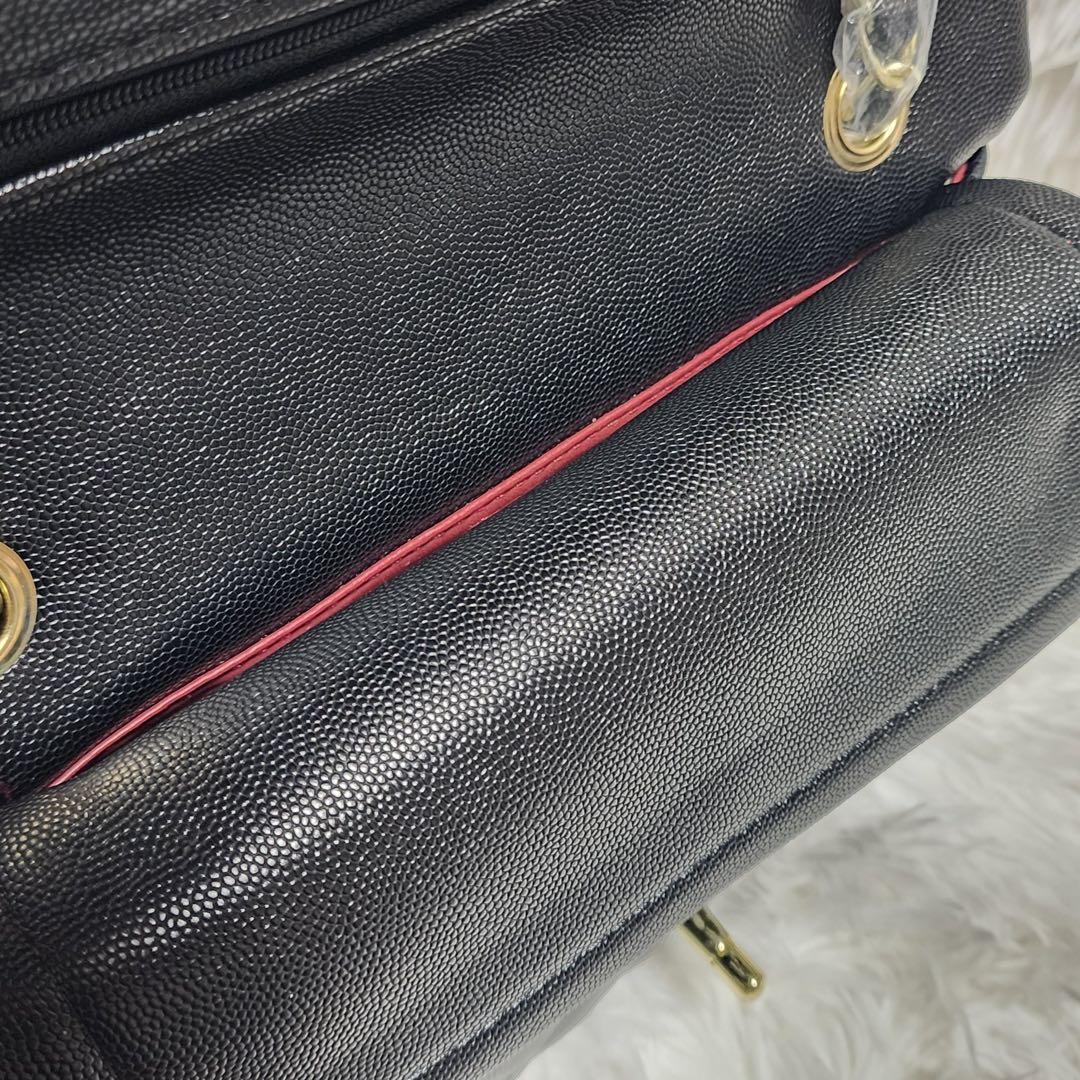 ゆ*様 CHANEL　ショルダーバッグ　キャビアスキン　デカバック　黒