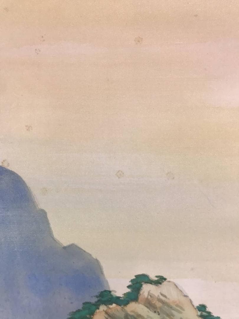 【真作】堀江春斎/蓬莱山図/山水図/祝事山水図/掛軸/名家伝来/AD-264