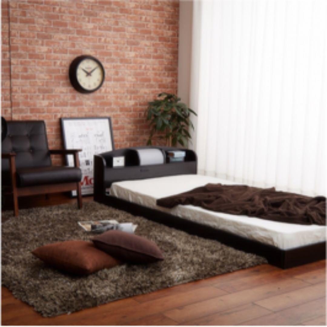 【新品・送料無料】大人気 ライト付きローベッド[フロアベッド]