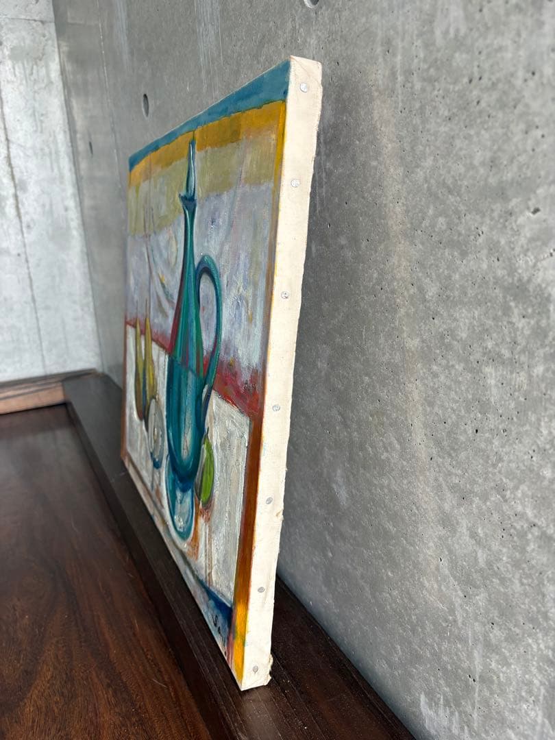 竹中三郎　油彩画「瑠璃瓶のある静物」出品作品？審査員？