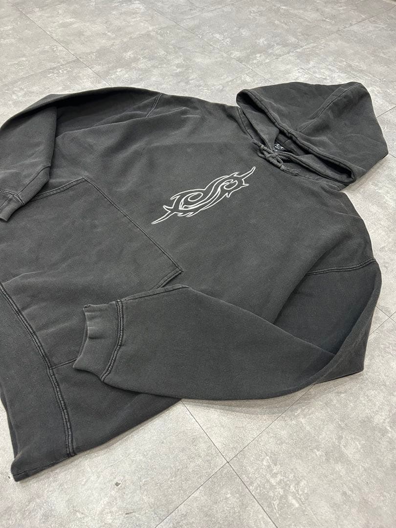 00s Slip Knot スリップノット パーカー フェード 両面プリント短丈
