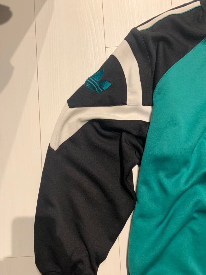 希少 ビンテージ adidas ターコイズ 長袖 ウォームアップウェア 17