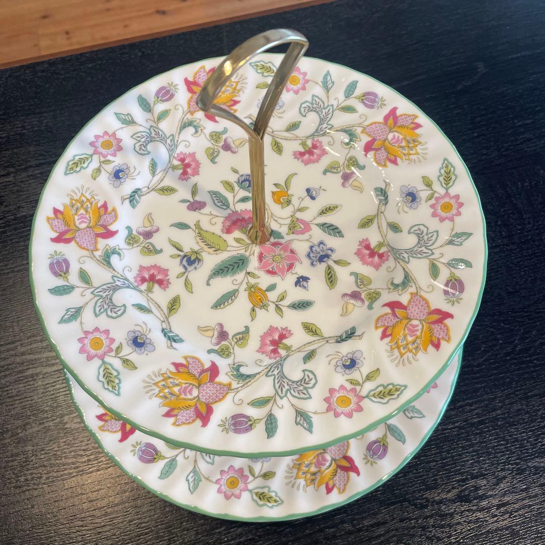 MINTON ハドンホール4点セット　ケーキスタンド　ケーキ皿2枚　小皿1枚